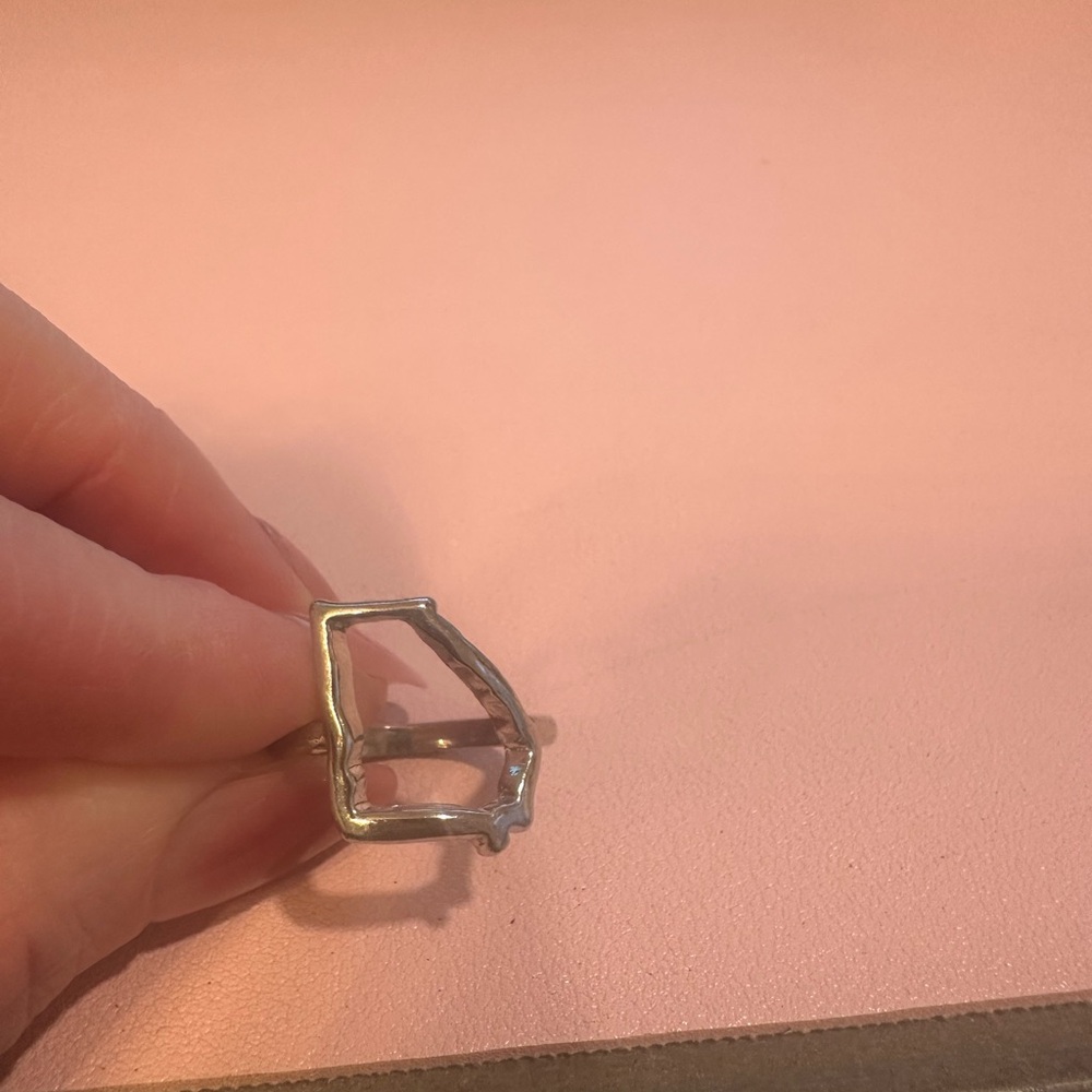 Charming Charlie Silver Style GA State Shaped Ring